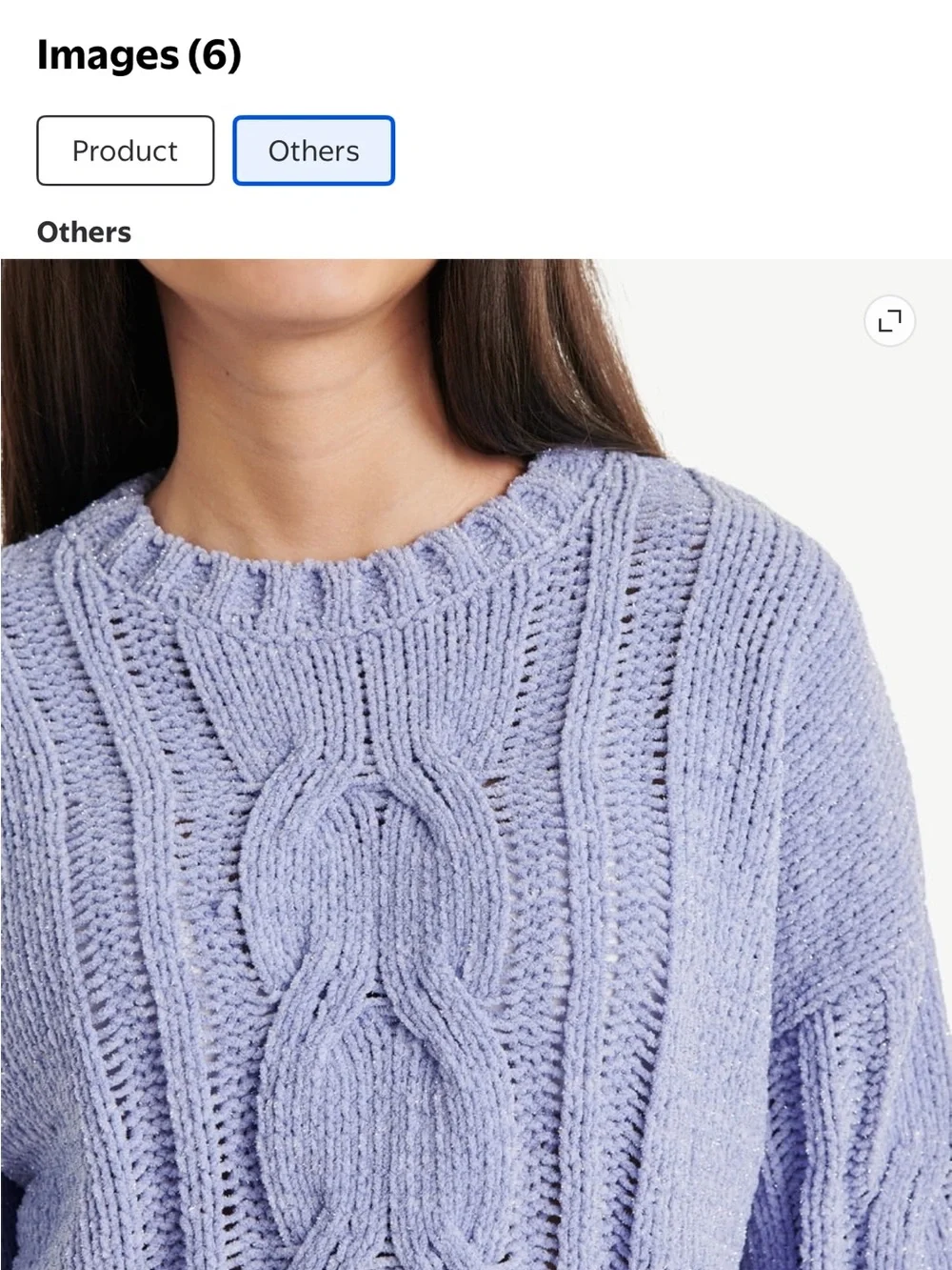 Justice Lavender Cable-Knit Cropped Sweater